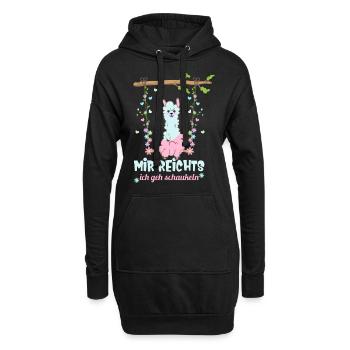 Mir Reichts Ich Geh Schaukeln Llama - Hoodie-Kleid - Schwarz - Vorne