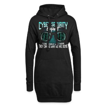Les cyber-pirates informatiques piratent la sécurité informatique - Sweat-shirt à capuche long Femme - noir - Devant