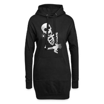 Skelett mit Spinne Halloween Kostüm - Hoodie-Kleid - Schwarz - Vorne