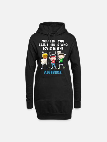 maths - Hoodie Dress - black