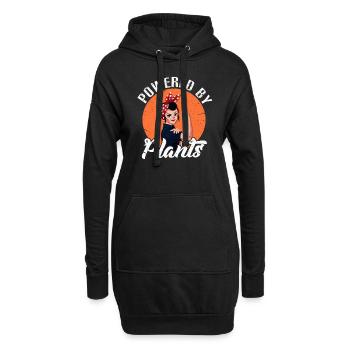 végétalien - Sweat-shirt à capuche long Femme - noir - Devant