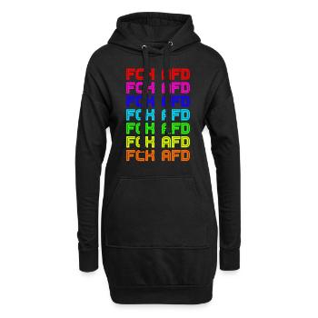 FCK AFD Gegen Rassismus Faschismus - Hoodie-Kleid - Schwarz - Vorne
