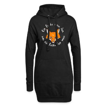 Ein Fuchs muss tun was ein Fuchs tun muss - Hoodie-Kleid - Schwarz - Vorne