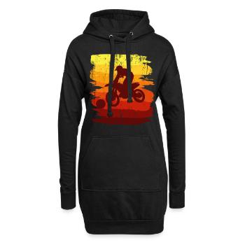 MOTOBALL RETRO Motocross Geschenk Dirt Bike Fahrer - Hoodie-Kleid - Schwarz - Vorne