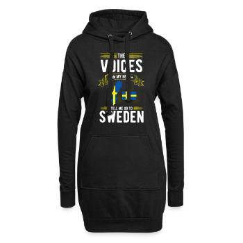 Schweden - Hoodie-Kleid - Schwarz - Vorne