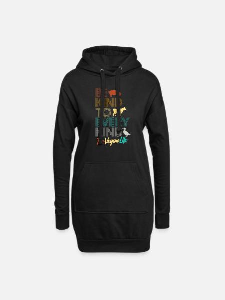 Vegan - Hoodie-Kleid - Schwarz