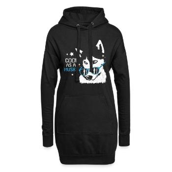 chien de traîneau - Sweat-shirt à capuche long Femme - noir - Devant