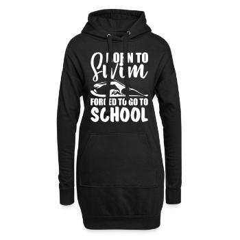 Né pour nager forcé d'aller à l'école drôle de dire - Sweat-shirt à capuche long Femme - noir - Devant