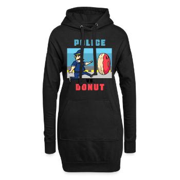 Police Vs. Donut Polizei Vs. Krapfen - Hoodie-Kleid - Schwarz - Vorne