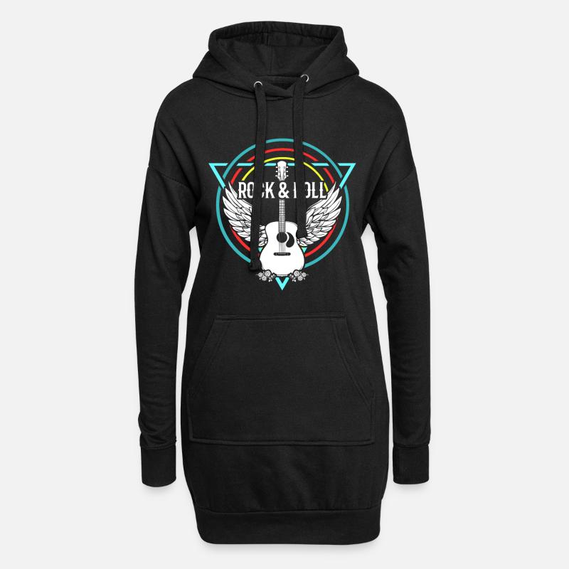 Rock n Roll Rock Roll Rock n Roll guitariste - Sweat-shirt à capuche long Femme - noir