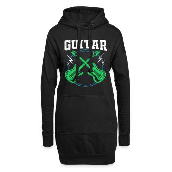 guitare - Sweat-shirt à capuche long Femme - noir - Devant