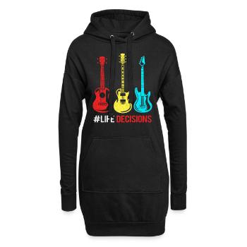 guitare - Sweat-shirt à capuche long Femme - noir - Devant