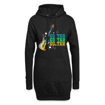 guitare - Sweat-shirt à capuche long Femme - noir - Devant