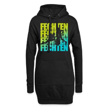 Fechten Degen Fechter Kampfsport - Hoodie-Kleid - Schwarz - Vorne