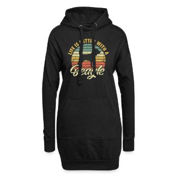Beagle - Hoodie-Kleid - Schwarz - Vorne