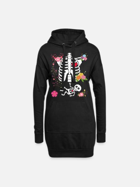 Halloween-T-Shirt Mutterschaft - Hoodie-Kleid - Schwarz