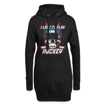 Hockey sur glace hockey sur glace - Sweat-shirt à capuche long Femme - noir - Devant