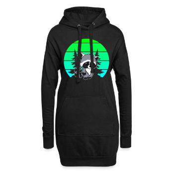ratons laveurs - Sweat-shirt à capuche long Femme - noir - Devant