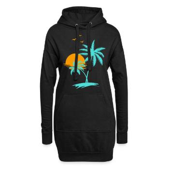 Miami Beach - Sweat-shirt à capuche long Femme - noir - Devant