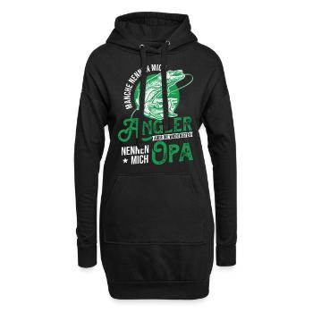 Angler Opa - Hoodie-Kleid - Schwarz - Vorne
