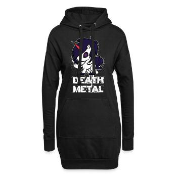 Death Metal Einhorn - Hoodie-Kleid - Schwarz - Vorne