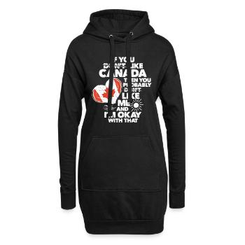 Kanada - Hoodie-Kleid - Schwarz - Vorne
