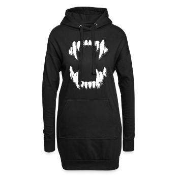 Vampire Teeth Werewolf T-Shirt Gift Halloween - Hoodie Dress - black - Front