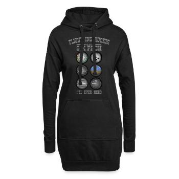 FLIGHT INSTRUCTOR SIXPACK Geschenk Für Fluglehrer - Hoodie-Kleid - Schwarz - Vorne