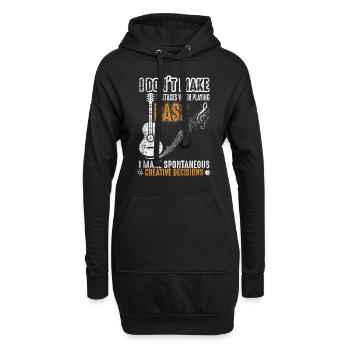 Bassgitarre Kreativ - Hoodie-Kleid - Schwarz - Vorne