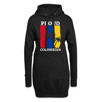Kolumbien Kolumbier Fahne Flagge - Hoodie-Kleid - Schwarz - Vorne