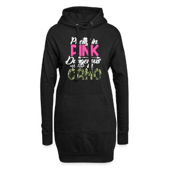 Jagd Jägerin Wild Wald Jagen Hirsch Natur Geschenk - Hoodie-Kleid - Schwarz - Vorne