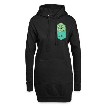 Triceratops - Sweat-shirt à capuche long Femme - noir - Devant