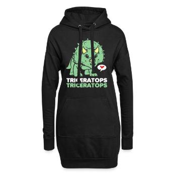 Triceratops - Sweat-shirt à capuche long Femme - noir - Devant