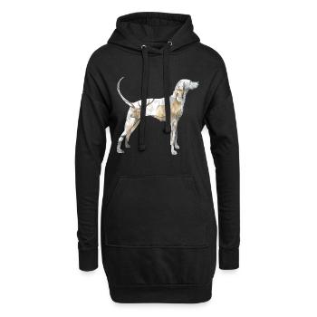 Jagdhund Spürsinn - Hoodie-Kleid - Schwarz - Vorne