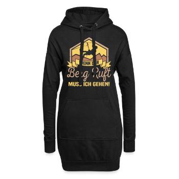 Berg Bergluft Lustig Spruch Geschenk Wandern Retro - Hoodie-Kleid - Schwarz - Vorne