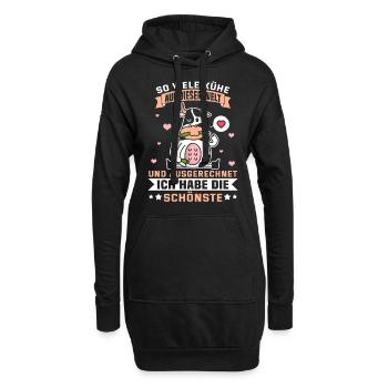 Lustige Kuh Rinder Spruch Landwirt Geschenk Geek - Hoodie-Kleid - Schwarz - Vorne