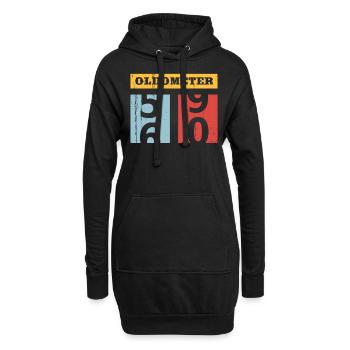 Oldometer 59-60 60.Geburtstag 60 Retro Geschenk - Hoodie-Kleid - Schwarz - Vorne