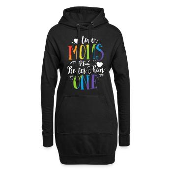 Deux mamans valent mieux qu'un TShirt LGBT Pride - Sweat-shirt à capuche long Femme - noir - Devant