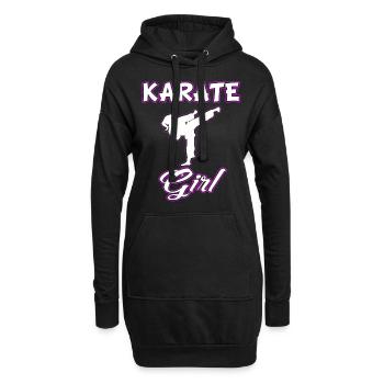 Karate Girl Kämpferin Kampfsport Shirt Geschenk - Hoodie-Kleid - Schwarz - Vorne