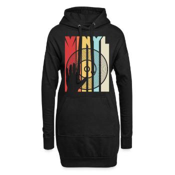 Vinyl Schallplatte - Hoodie-Kleid - Schwarz - Vorne