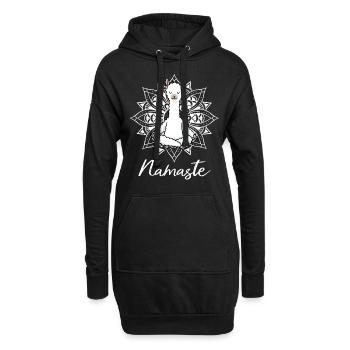 Cadeau Yogi Namaste de méditation de yoga d'alpaga - Sweat-shirt à capuche long Femme - noir - Devant