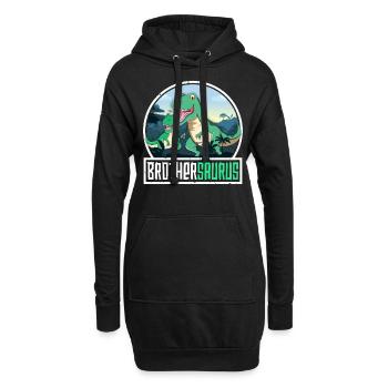 Brothersaurus TRex Dinosaurier Saurus Bruder - Hoodie-Kleid - Schwarz - Vorne