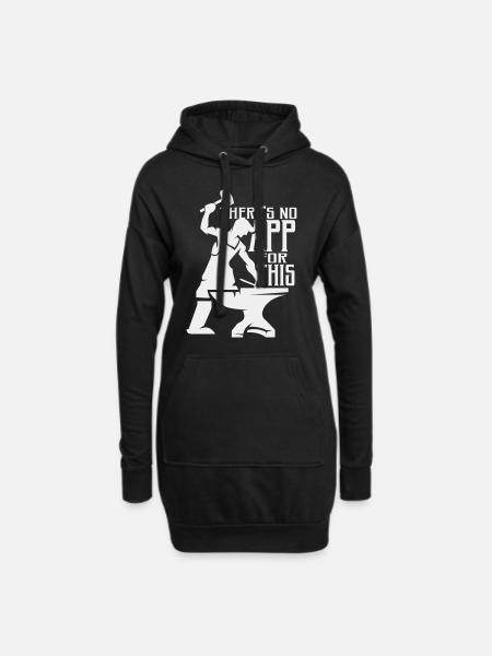 Schmied Amboss Hufschmied Geschenk - Hoodie-Kleid - Schwarz