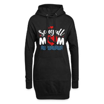Möwe - Hoodie-Kleid - Schwarz - Vorne