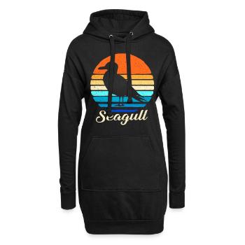 Möwe - Hoodie-Kleid - Schwarz - Vorne