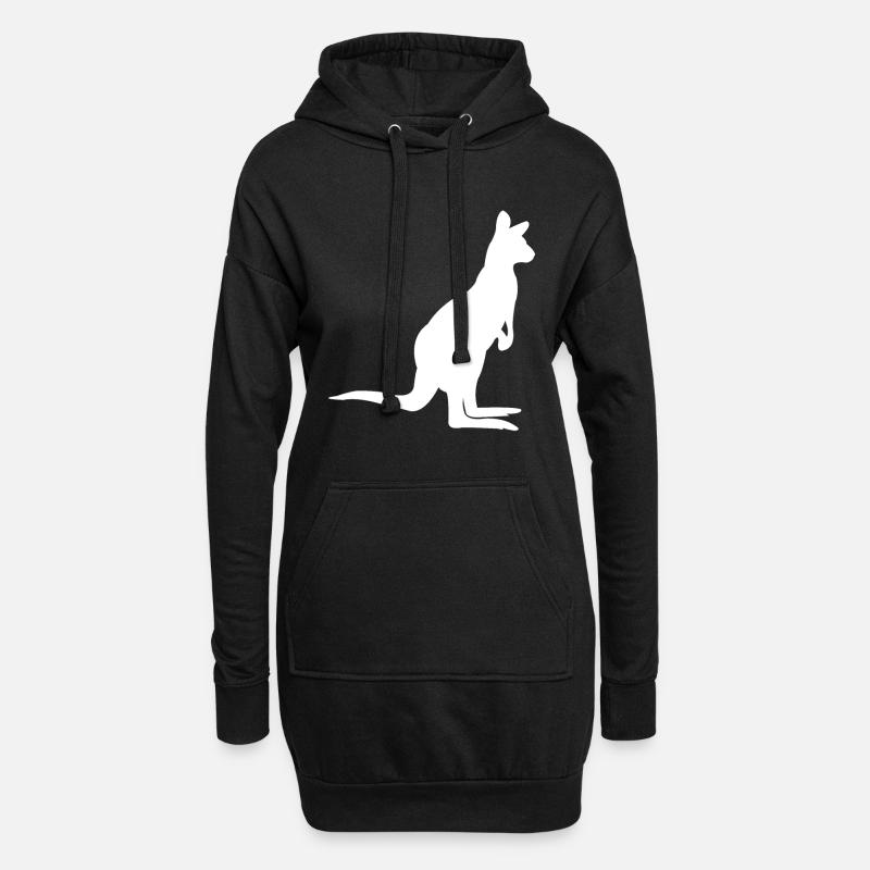 Känguru - Hoodie-Kleid - Schwarz