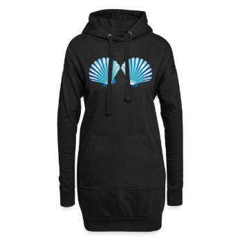 Costume de soutien-gorge de coquille de mer de sirène - Sweat-shirt à capuche long Femme - noir - Devant