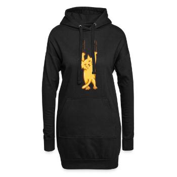 Lustige Katze: Katze kann sich nicht halten - Hoodie-Kleid - Schwarz - Vorne