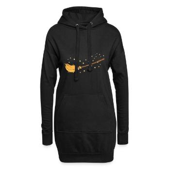 Balai balai style balai balai cadeau de carnaval - Sweat-shirt à capuche long Femme - noir - Devant