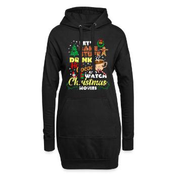 Let's Bake Stuff Hot Cocoa Watch Christmas Movies - Hoodie-Kleid - Schwarz - Vorne